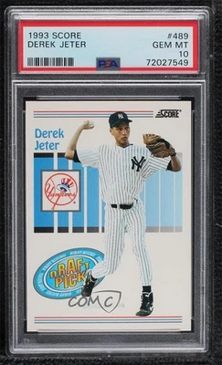 Score Derek Jeter #489 1993 PSA 10 GEM MT Rookie RC HOF Foto 1 de 2