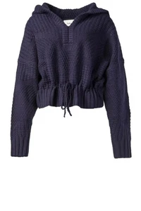 Jersey BA&SH "Lady Pullover" Azul Grueso Tejido Mezcla Lana Talla 2 UK 10 - Imagen 1 de 10
