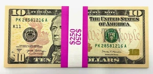 NEW Uncirculated TEN Dollar Bills Series 2017A $10 Sequential Notes Lot of 25 - Picture 1 of 11