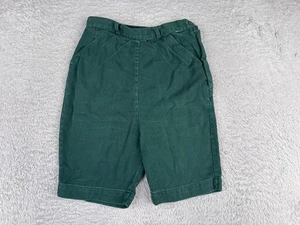 VINTAGE Girl Scout Shorts Girls 22 Green Elastic Waist USA Official Uniform 22x7 - Picture 1 of 13