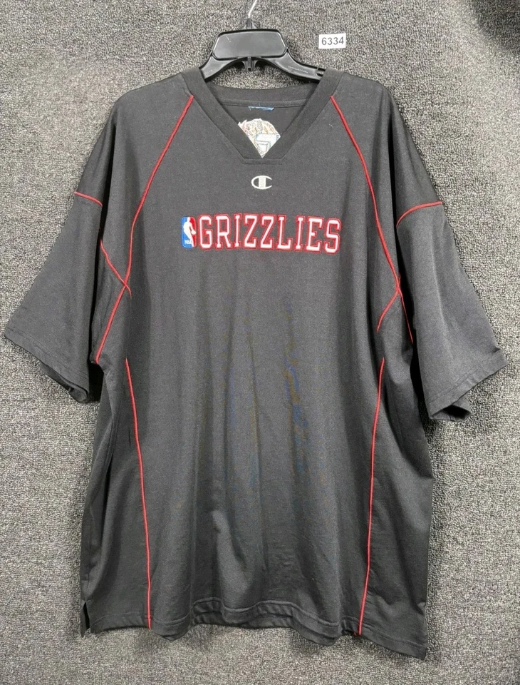Camiseta deportiva del equipo de la NBA Champion negra con hombros caídos bordada "Grizzlies" talla 3XL Foto 1 de 4