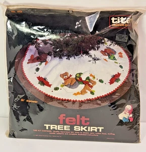 Vintage Titan Filz Baum Rock Set Weihnachten Urlaub #473 Neu - Bild 1 von 2