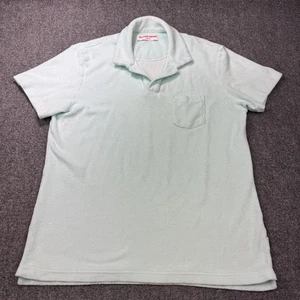 Orlebar Brown Terry Polo Shirt Mens XL Light Blue Short Sleeve Pocket Portugal - Picture 1 of 15