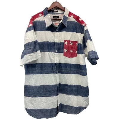 Camisa con botones Eighty Eighty Platinum para hombre 4XL patrón patriótico Foto 1 de 4