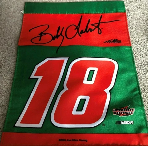 Bobby Labonte  # 18 INTERSTATE DOUBLE SIDED 13 x 18 GARDEN FLAG ! FREE SHIPPING Cover