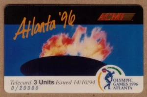 Juegos Olímpicos 3u 1996 Atlanta Georgia. Llama Atlanta '96. Tarjeta telefónica 0 PROTOTYPE - Imagen 1 de 2