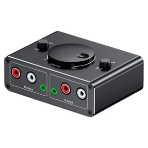 3.5mm 2RCA Speaker Switcher Box Bidirectional Control Not Require External Power - Picture 1 of 8