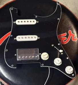 Fender® Squier w/ Custom Chrome Humbucker HSS Loaded 3 Ply Pickguard Black NICE! - Picture 1 of 2
