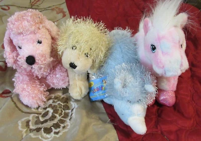 Ganz Webkinz lot of 4  plush stuffed animal Poodle Retriever Rhino Horse - Image 1 of 4