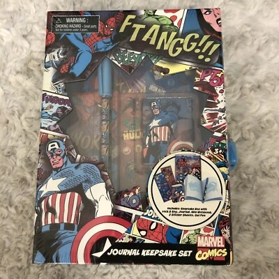 Marvel Comics - Avengers Journal Keepsake Set Lock Key with Pen & Stickers NEW - Image 1 of 4