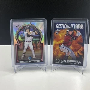 2023 Bowman Chrome ROY Favorites Corbin Carroll RC Arizona Diamondbacks plus 1 - Picture 1 of 2