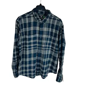 Camicia da lavoro Dockers cotone riciclato da uomo XXL a quadretti blu manica lunga nuova con etichette - Foto 1 di 9