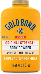 Polvo corporal medicado Gold Bond, fuerza original, 10 oz, sin talco, anti-picazón, - Imagen 1 de 8