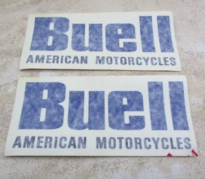 2 OEM Buell S1 American Motorcycle Fuel Gas Tank Decal, Blue/Navy Part # M0740.G - Picture 1 of 6