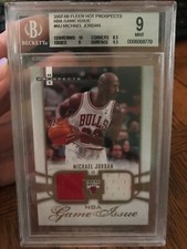 2007 UPPER DECK FLEER HOT PROSPECTS GAME ISSUE MICHAEL JORDAN JERSEY 10/99 BGS 9