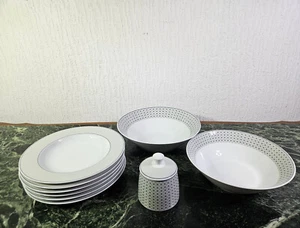 TCM QUALITÄTSPORZELLAN TCHIBO WEISS/GRAU/BLAU GESCHIRR - SET - Bild 1 von 7