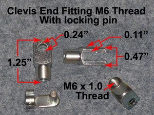 Clevis Split Fork End Fitting Mount W/ Pin Bolt Shaft -M6 Thread Nitro-Prop NEW  - Bild 1 von 5