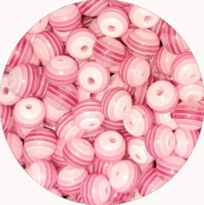 50 / 100pcs 8mm round transparent striped resin beads DIY Craft Jewellery Making - Picture 1 of 12
