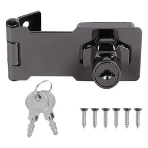 UK Locking Hasp and Staple with Keys Padlock Garage Lock Cupboard Shed HOT - Picture 1 of 17