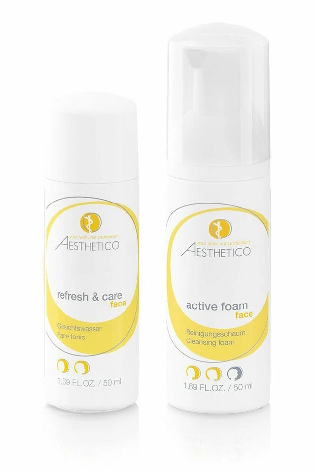 (175,00€/1l) Aesthetico Reiseset active foam 50ml & refresh 50ml - Reinigungsset - Bild 1 von 1