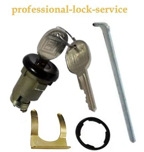 Pontiac Bonneville 71-91 Trunk Boot Key Lock Cylinder Tumbler 2 Keys Black - Foto 1 di 1