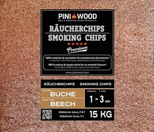 PINI 15 Kg Räucherchips Buche 1-3 mm Smoking Chips Räucherspäne - Bild 1 von 4