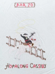 Hopalong Cassidy „Hoppy“ und Pferd „Topper“ Chenille Tagesdecke, Vintage Western - Bild 1 von 4