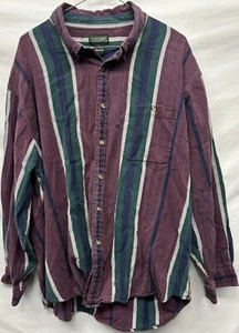 Saddlebred Mens button down shirt. 2X Burgundy & Green- Chevron Style Knit - Picture 1 of 9