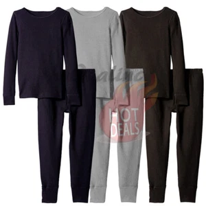 Men's Waffle Knit Thermal Long Johns Winter Top/Bottom Cotton Underwear Set - Picture 1 of 9