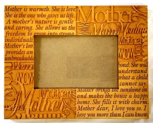 Mother's Day Carved Wooden Standing Frame for 4" x 6" Photo Mama Mommy Mom - Picture 1 of 5