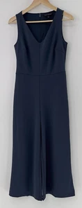 Banana Republic Navy Blue Sleeveless Wide Leg Jumpsuit Sz 2 Preppy Event Office - Picture 1 of 13