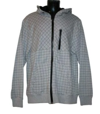RARO! SUDADERA CON CAPUCHA VISVIM CREMALLERA GRIS NEGRA CREMALLERA A CUADROS PARA HOMBRE GRANDE Foto 1 de 4
