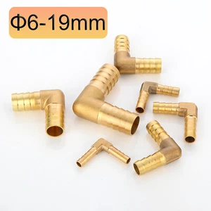 90 Degree L Brass Barb Right Angle Fitting Fuel Hose Joiner Connector Pipe Air - Picture 1 of 9
