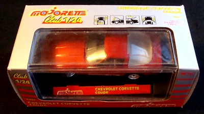 MAJORETTE CLUB #4202 CHEVY CORVETTE COUPE DIECAST 1/24 SCALE CAR IN ORIGINAL BOX - Image 1 of 4