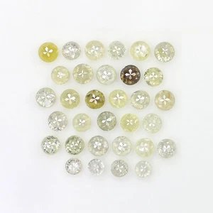 1.31 CT Natural Loose Rose Cut Diamond 1.70 MM Yellow Grey Color Diamond LQ1612 - Picture 1 of 8