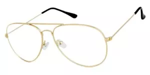 LARGE CLEAR AVIATOR SUNGLASSES WITH BLACK OR GOLD FRAME UNISEX - Picture 1 of 3