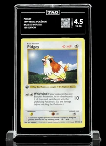 1st Edition Pidgey 1999 WOTC Pokemon Base Set #57/102 Shadowless VG/EX+ TAG 4.5 - Picture 1 of 7