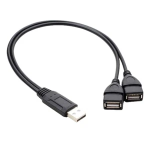 2 in 1 USB Y Splitter Cable USB Power Splitter Cable USB2.0 Male to 2 USB Female - Photo 1/8