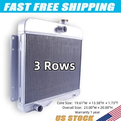Radiador de aluminio de 3 filas para camioneta Jeep Willys 1946-1964 Foto 1 de 4