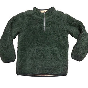 Carter's Kid Quarter Button Fleece Pullover Sweater -Size 5/5A- Dark Green - Picture 1 of 10
