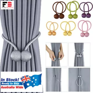 2PCS Magnetic Ball Curtain Tiebacks Tie Backs Ball Holder Hooks Home Clothing - Picture 1 of 9
