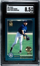 Ichiro Suzuki RC 2001 Topps Home Team Advantage #726 SGC Graded 8.5 POP 15