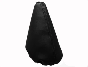 FORD FIESTA VI (2008-2017) Soufflet Levier De Vitesse 100% Cuir - Couture Noir - Imagen 1 de 1