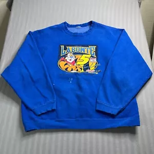 Vintage Terry Labonte Sweater Mens Large Blue 90s Tony Tiger Kelloggs Nascar - Picture 1 of 8