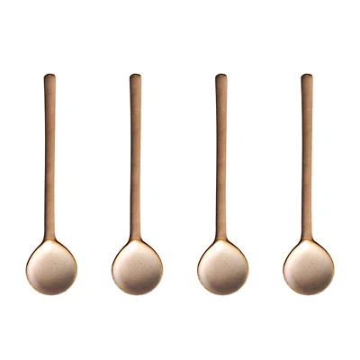 LULULALA 4 pcs Coffee Stirring Spoon, Ceramic Mini Spoon, Adorable Ceramic Coffee Stirre