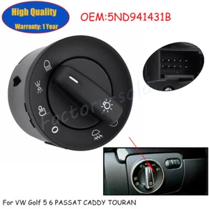 Headlamp Switch Control For 06-09 VW Golf GTI MK5 MK6 Jetta Passat B6 5ND941431B - Picture 1 of 10