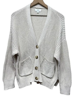Aerie Women Cardigan Sweater Sz S Button Up Ribbed Boho Cream Oversized Chunky - Image 1 of 4