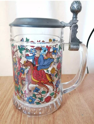 BOCCALE DA BIRRA TEDESCO COPERCHIO IN PELTRO COLLEZIONE 0,5 L USATO - Immagine 1 di 2