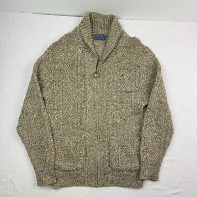Suéter Vintage Pendleton Cremallera Completa Adulto Medio Bronceado Chal Cuello 100% Lana EE. UU.  Foto 1 de 4