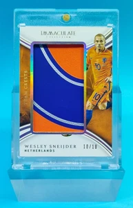 2017 Immaculate Netherlands Wesley Sneijder Patch Auto 10/18 jersey number ≈1/1 - Picture 1 of 2